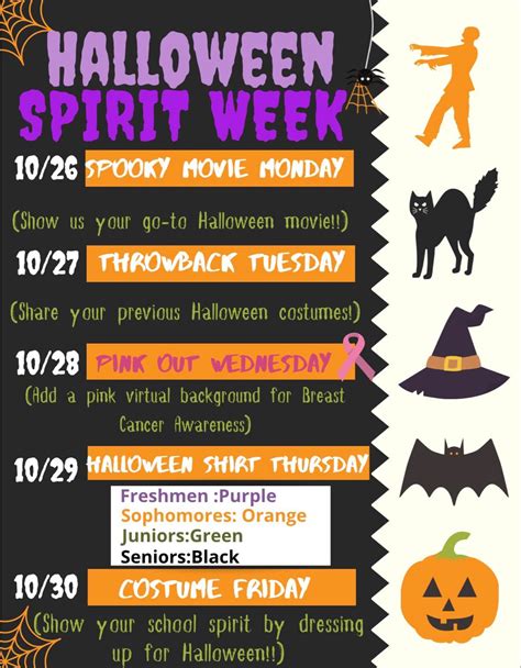 Halloween Spirit Week Template